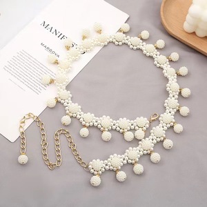 패션 진주 비즈 및 펜던트 벨트, 여성용 금속 벨트, 세련된 액세서리입니다. - Product Image 5