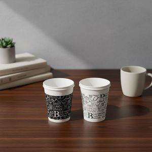 Gobelets en carton 250 g/m² 10 oz, qualité alimentaire, jetables, blancs classiques, pour réunions, visiteurs, café, thé - Product Image 1