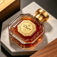 OEM&ODM Flacons de parfum en verre irrégulier de 100 ml avec design gaufré doré, couleur personnalisée, logo et boîte d'emballage acceptés