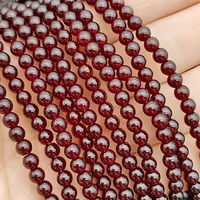 Cuentas Redondas de Cristal Transparente de Color Rojo Granate de 4 mm, 6 mm y 8 mm, Cuentas de Cristal Coloridas de Moda al por Mayor, Accesorios de Joyería de Fujian