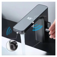 Robinet numérique LED moderne de l'usine HLK, valve en céramique, finition chromée, tactile intelligent sans contact pour évier domestique, vente en gros directe