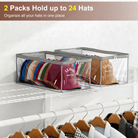 Bolsa de Almacenamiento para Gorras de Béisbol KUYUE, Transparente, con Capacidad para 24 Gorras, Organizador de Gorras de Béisbol para Armario, Plegable