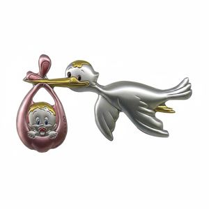 Colgante y amuleto BLAZON STORK rosa fino de 49x27mm - Product Image 2