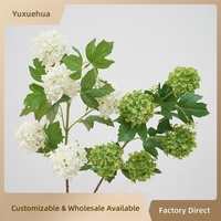Arrangement floral artificiel en soie de haute qualité, Hortensia 'Small Fresh', type 'Snowball' 5-en-1, pour décoration intérieure