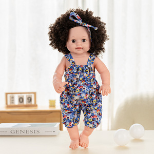 50Cm Reborn Baby <b>Doll</b> Cute Curly Hair Black Skin Full Vinyl Body Lifelike Companion Toy For Kids - Product Image 3