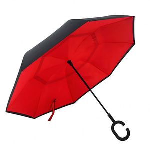 High Quality Reverse Shaped Handle Windproof Custom Umbrella C Rain and Sun Portable Straight Automatic Inverted Umbr - Product Image 2