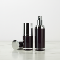 Fabricant professionnel de flacons pompe sans air en acrylique cylindriques de 15 ml, 30 ml, 50 ml, directement de l'usine, pour lotion, sérum, crème pour le visage