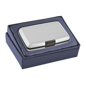 Porte-cartes de visite et porte-notes en aluminium argenté - Product Image 3