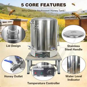 Electric Stainless Steel 70L Honey Melter Storage Tank with <b>Heater</b> 3KW 220V Semi-Automatic with Tap - Product Image 2