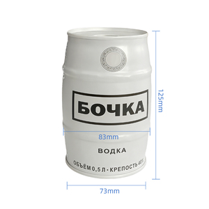 Kaleng Timah Food Grade 500ML-700ML untuk Vodka Whisky Wine, Cetak Offset, Bulat Putih Custom 73mm*125mm, Kemasan Kaleng Timah Food Grade - Product Image 2