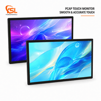 Monitor de Pantalla Táctil Capacitiva 4K de 15.6'', 18.5'', 21.5'', 23.8'', 27'', 32'' con HDMI, DP, USB, RS232, Plug and Play, Carcasa Metálica Industrial