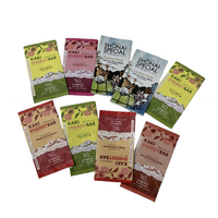 Sachets thermoscellables personnalisés en feuille de mylar Pochette pour biscuits, bonbons, collations Emballage de barre de chocolat énergétique Pochette pour sucettes glacées avec boîte d'affichage en papier