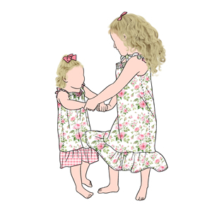 Offre Spéciale été filles décontracté robe de nuit robe Plaid imprimé fleuri vêtements de nuit pour <span class=keywords><strong>soeur</strong></span> - Product Image 3