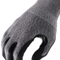 Sarung Tangan Kerja Anti-Slip MaxiPact Grey Anti-cut Liner HPPE Foam dengan Manset Rajut EN388 4X43D Tahan Potong