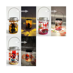 32 paket abd depo 11oz önceden delinmiş cam kar küresi cadılar bayramı noel cam turşu kavanozu güneş ışıkları ile bambu kapak ve saman - Product Image 3