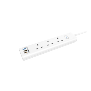 UK Plug 3 Outlets USB 1.5M 30W <strong>Extension</strong> Lead <strong>Double</strong> Break Switch Power <strong>Socket</strong> - Product Image 4