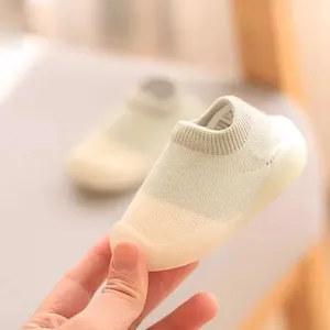 0-3 Prewalker Non slip Casual Baby First Walking Infant Color Matching Cute Kids Soft Soled Child Floor Socks Shoes
