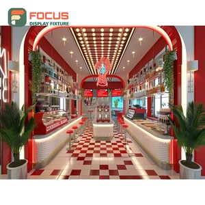 ตู้โชว์กาแฟแบบหรูหรา  ตกแต่งด้วยวีเนียร์ไม้โอ๊ค  พร้อมพื้นที่จัดแสดงขวดน้ำเชื่อม  ตู้โชว์หน้าร้าน - Product Image 4