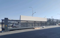 Portail coulissant cantilever avec revêtement en poudre |   Porte de sécurité en métal durable pour garage de stationnement et zone industrielle