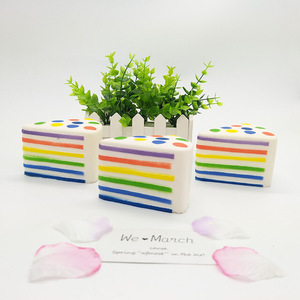 Jouet anti-stress souple en forme de gâteau triangulaire à récupération lente, idéal pour la réduction du stress et la décompression - Product Image 3