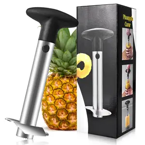 Custom Kitchen Gadgets Tool Stainless Steel Fruit Pineapple Peeler Corer Slicer Cutter With Detachable Handle