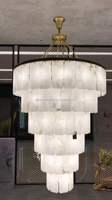Lampe suspendue ovale de grande taille, lustre rotatif, abat-jour en marbre pour cuisine, LED, angle de faisceau de 360 degrés, installation de projet, 5 ans