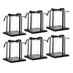 Caja de pastel de regalo cuadrada transparente de lujo Cajas de pastel transparentes de grado alimenticio para fiesta de cumpleaños de boda - Product Image 3