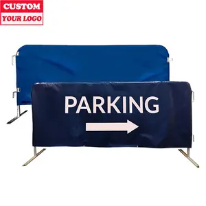 Aangepaste Buitenevenementen Vinyl Barricade Hek Crowd Control Cover Afdrukken Vlag Stof Polyester Hek Mesh Flex Banner