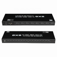 Oright Nouveauté Boîtier Répartiteur HDMI 2.0b HDCP2.2 60Hz 8x8 (8 entrées 8 sorties) en Métal Noir avec Télécommande Certifié CE/FCC