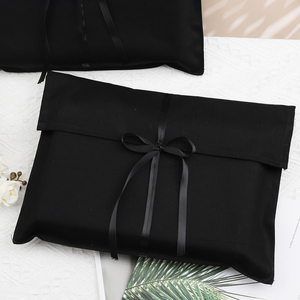 Custom Logo Printed <b>Envelope</b> Hats Gift Packaging Cotton Bag With Ribbon Black Cotton Herringbone Clothes Shoes <b>Envelope</b> Dust Bag - Product Image 5