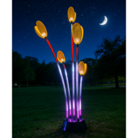 Lumière LED solaire à thème paysager en forme de fleur personnalisée, IP65, 12V, 70W, 260 cm, pour intérieur, extérieur, place, parc, pelouse