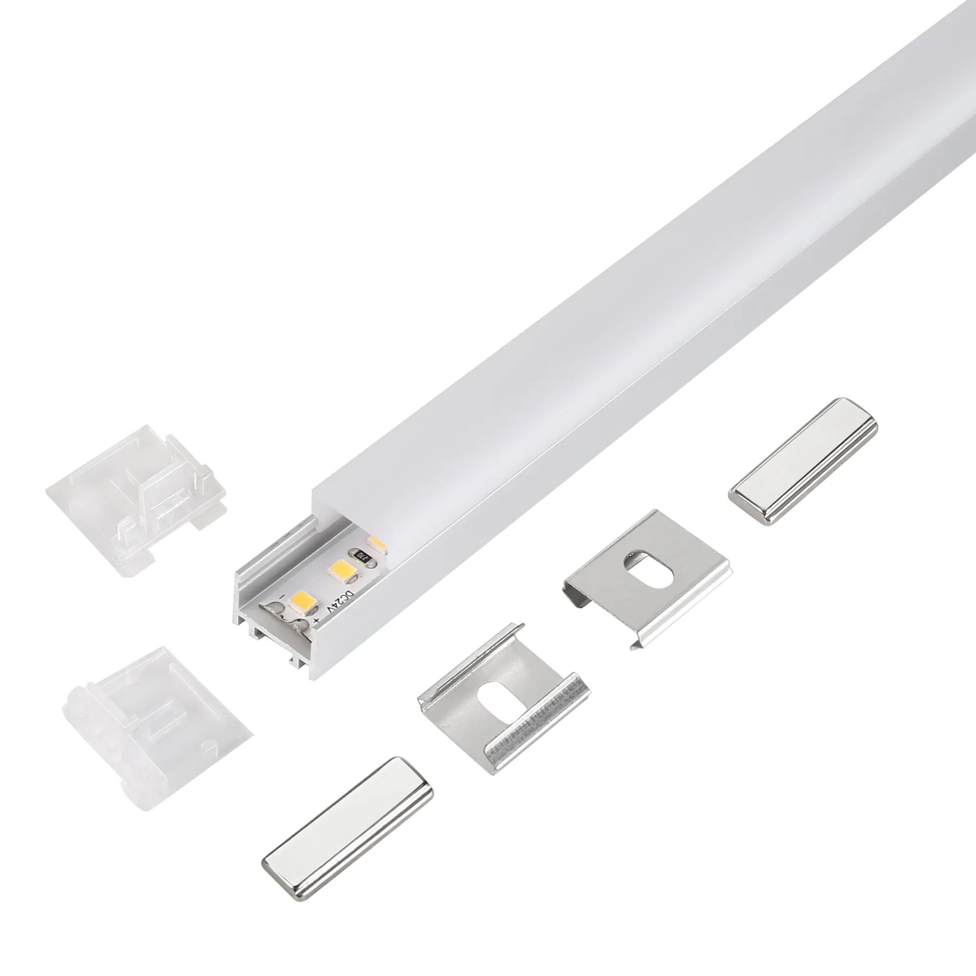 Lampu Garis Ekstrusi Profil Aluminium Led Strip Linear Led untuk Rak Lemari Kabinet dengan Tampilan Magnet Profil Aluminium