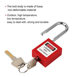 Cadenas de verrouillage industriel BOZZYS - Cadenas LOTO en acier à clé identique BOZZYS de 38 mm avec manille en acier rouge conforme à la norme OSHA - Product Image 3