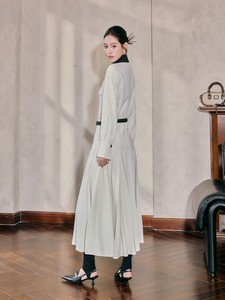 Autunno nuovo abito <span class=keywords><strong>camicia</strong></span> lunga di alta qualità con eleganza in vita Cinching colori a contrasto <span class=keywords><strong>colletto</strong></span> con risvolto stile Casual - Product Image 4
