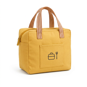 Sac à déjeuner isotherme en non-tissé de qualité supérieure avec fermeture éclair et poche avant, idéal pour le bureau, le travail, l'école et les voyages - Product Image 1