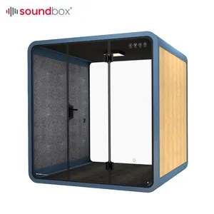 Soundproof Office Booth 6 Seat Extra Large Meeting Pod Sound Insulate Work Space Conference Acoustic Cabine
