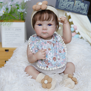 Realistische Silikon Reborn Babypuppe, <span class=keywords><strong>22</strong></span> Zoll, Amerikanisches Kleinkind-Mädchen, Vollsilikon-Neugeborenes - Product Image 6