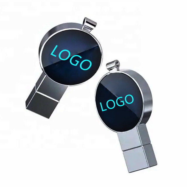 Portable Metal USB 2.0 3.0 Flash Drive 64GB 128GB with Light up Logo Keychain Business Event Custom Gift