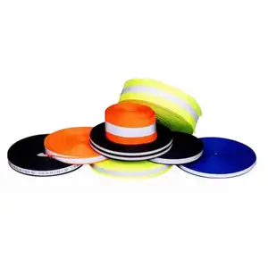 2024 New Type Hi Vis Safety Materials Specialty Heat Transfer Safety Reflective Ribbon Hi Vis Safety Woven Tape