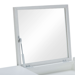 Tocador de Madera Maciza de Roble/Pino/Acacia con Iluminación, Marca Everest, Diseño Moderno, Blanco, 2 Cajones, Elevable, Duradero, Entrega Rápida - Product Image 5