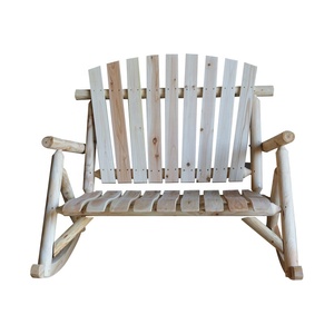 Chaise à bascule double en bois de style journal pour jardin extérieur <span class=keywords><strong>et</strong></span> terrasse - Product Image 3