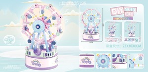 Carillon Musicale Fai-da-te a Blocchi da Costruzione, Carosello dei Sogni con Funzione Girevole, Giocattolo Creativo da Assemblare per Regalo di <span class=keywords><strong>Compleanno</strong></span> e Decorazione Domestica - Product Image 4