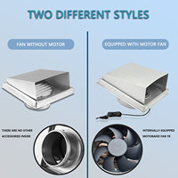 Ventilateur d'extraction en acier inoxydable de 4 pouces Moteur DC sans balais 12V Capuchon de pluie mural Persienne de ventilation Élimination des odeurs/chaleur Lames en plastique