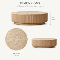 Table basse ovale en marbre naturel chêne clair de qualité supérieure, base cannelée moderne et organique, table centrale artisanale pour salon et villa