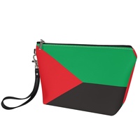 Trousse de toilette de voyage en PU avec anse, motif drapeau personnalisé de la Martinique, pour voyages à l'étranger, rangement de cosmétiques domestiques et articles en vrac