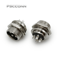 Connecteur circulaire d'aviation PSCCONN série GX GX16, 2, 3, 4, 5, 6, 7, 8, 9, 10 broches, prise industrielle filetée en métal pour panneau