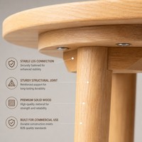 Table Ronde en Bois Chuangjin, Diamètre 60 cm, Bureau Circulaire en Bois Massif pour Activités Montessori, École Maternelle, Salle de Jeux, Vente en Gros