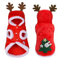 Weihnachts-Elch Fleece-Haustiermantel Warme Winter-Baumwollkleidung Verstellbar für Kleine Mittlere Große Hunde Teddy Katzen Großhandel Haustierbekleidung