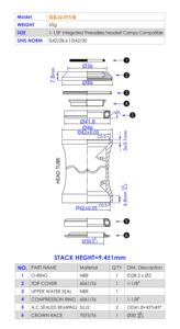Casque sans filetage intégré Gateshark GS-U-I118 IS42 118 pour vélo de <span class=keywords><strong>course</strong></span> BMX, hauteur de pile 9,4 mm avec <span class=keywords><strong>couronne</strong></span> de 30 mm - Product Image 3
