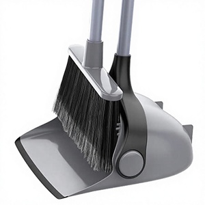 Juego de Escoba y Recogedor de Acero Moderno <span class=keywords><strong>MR</strong></span>.SIGA, Escoba de PET con Mango Largo Ajustable, Ligero, Combinación Vertical para Limpieza de Pisos y Vestíbulos del Hogar - Product Image 3